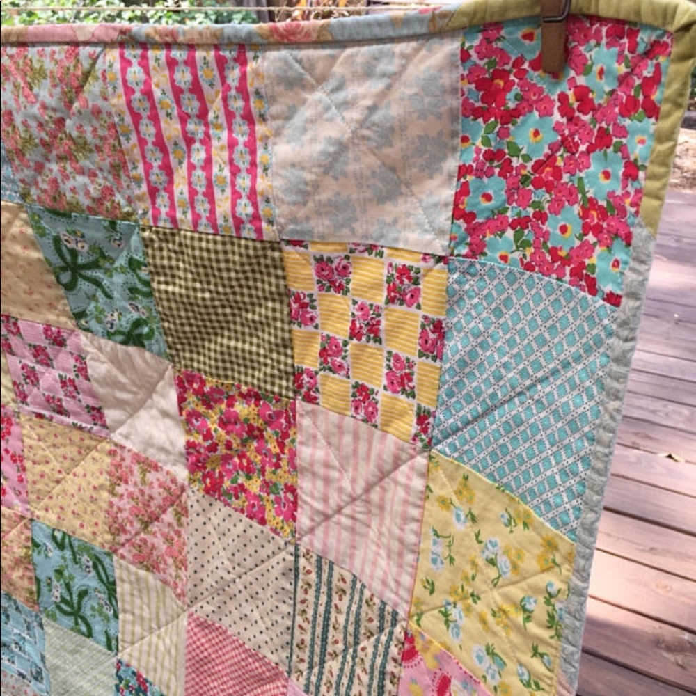 Baby Quilt handmade (by me) 36" x 40" cotton.